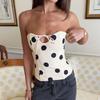 Cross-Border European and American Women's Clothing 2025 Autumn New Sexy Chest-Wrap Polka Dot Design Tight-Fitting Short Inner Tank Top