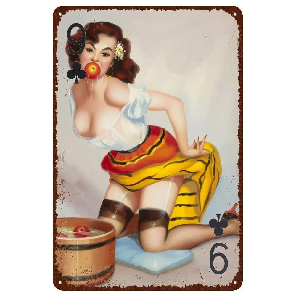 Ретро Металлическая Настенная Вывеска Pin-Up Girl 30x20см
