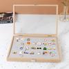 Pu Badge Storage Box Wood Chest Pin Display Box New Jewelry Case
