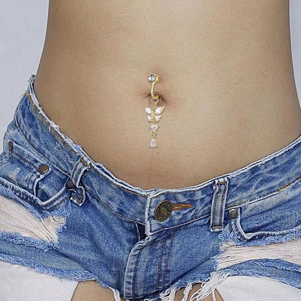 Zircon Clip on Belly Button Non Piercing Belly Button Rings Navel Rings  Fashion Accessory