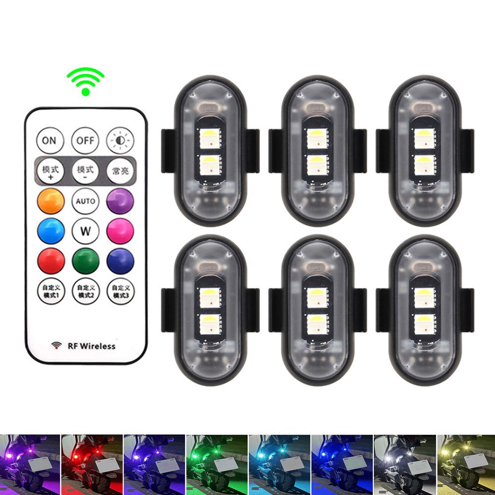 Автомобиль Мотоцикл RGB Светодиодные Стробоскопы 8 Цветов Светодиодные Вспышки Положение Беспроводной Свет Самолет Самолет Вертолет Предупреждающие Огни