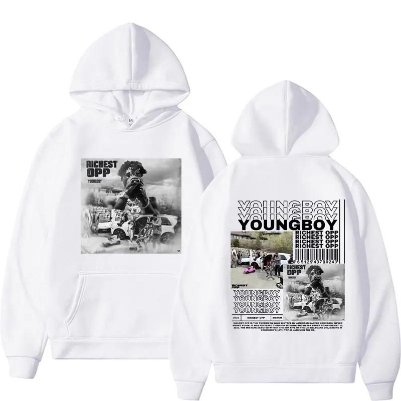 Рэпер YoungBoy 2023 Новый Альбом Графические Толстовки Мужчины Хип-Хоп Мода Винтажная Толстовка Мужская Повседневная Готическая Оверсайз Толстовка Унисекс