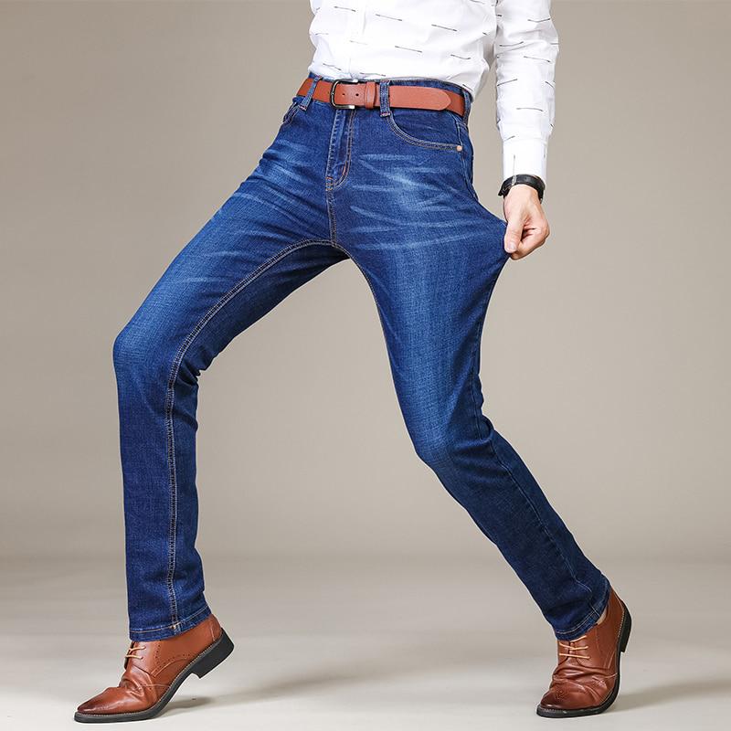 Dm Clothingmen 'S Модные джинсы Деловые повседневные эластичные узкие джинсы Классические брюки Джинсовые брюки