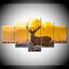 5 piece HD canvas Animal Deer in golden sunshine Canvas picture painting decor print Modular poster wall art Home Decor