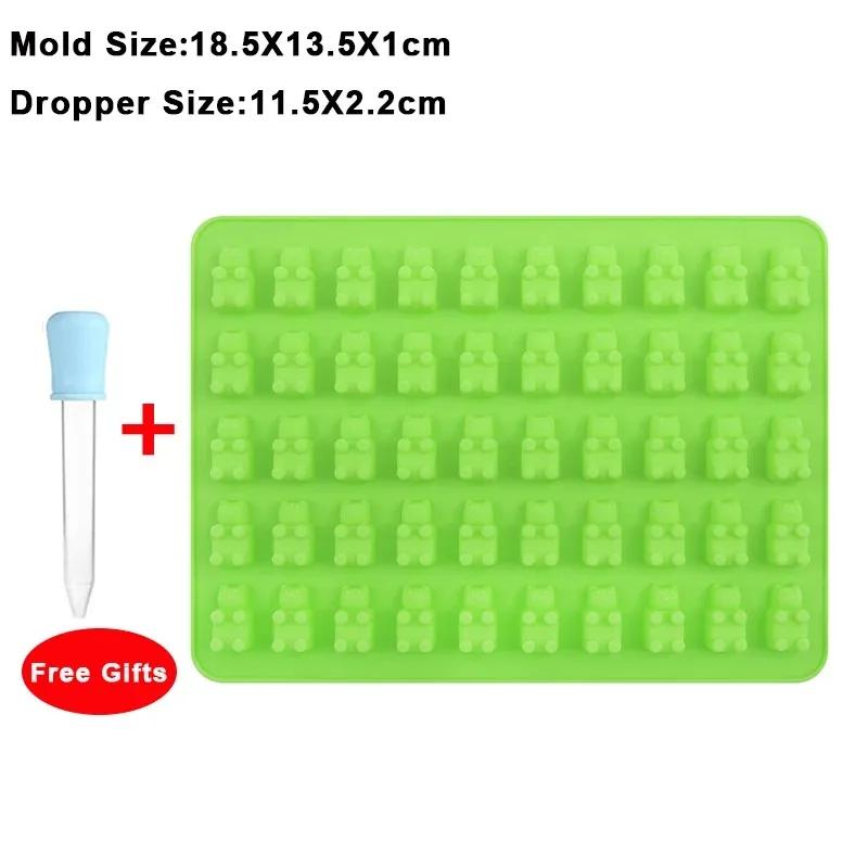 Reposteria Gummy Bears Silicone Mold Dropper Pastry Molds Creatives Bakeware Kitchen Decorating Tools Baking Styling 50Grids Bar