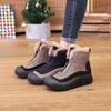 Женские повседневные зимние ботинки на толстой платформе с подкладкой из искусственного меха, теплые зимние ботинки по щиколотку с молнией, удобные нескользящие короткие ботинки для женщин