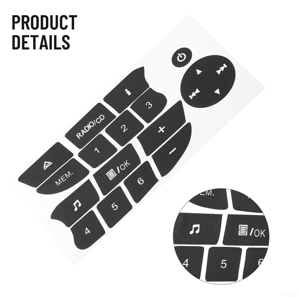 Наклейка для ремонта кнопок Custom Fit для Renault, черная накладка с белой надписью