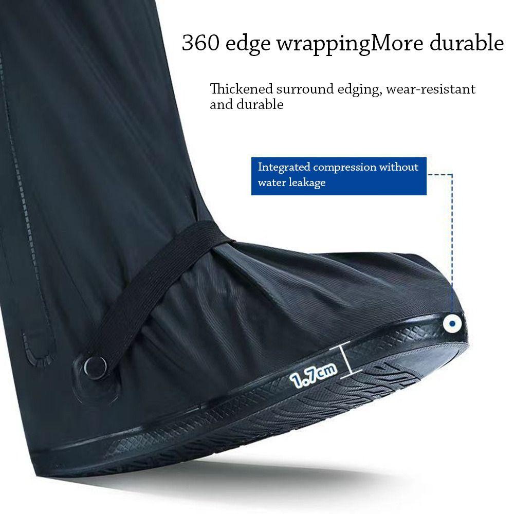 Black Rain Boot Shoe Cover Rainproof Bike Rain Cover Durable Motorcycle Shoe Cover Unisex