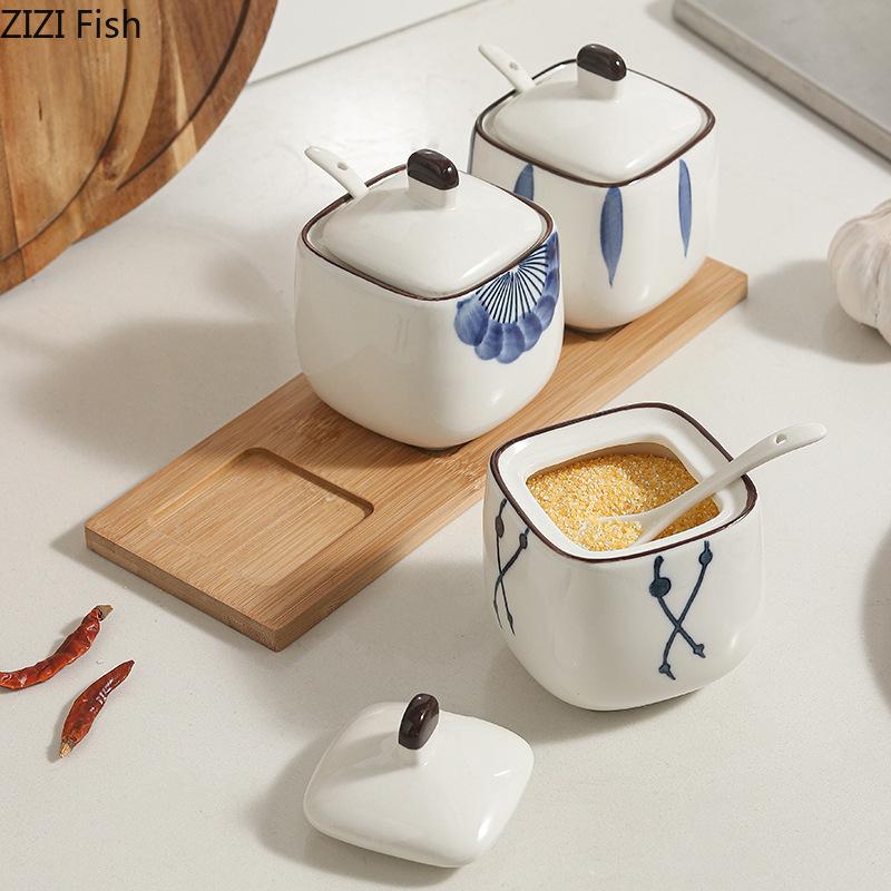 Набор банок для специй Nordic Kitchen, креативная керамическая банка для хранения приправ, влагостойкая, органайзер для соли и перца, домашние инструменты для приправ