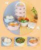 1-4 Layer Food Storage Containers Microwaveable Bento Lunch Box with Handle Insulated Food Container for Work School Camping Box