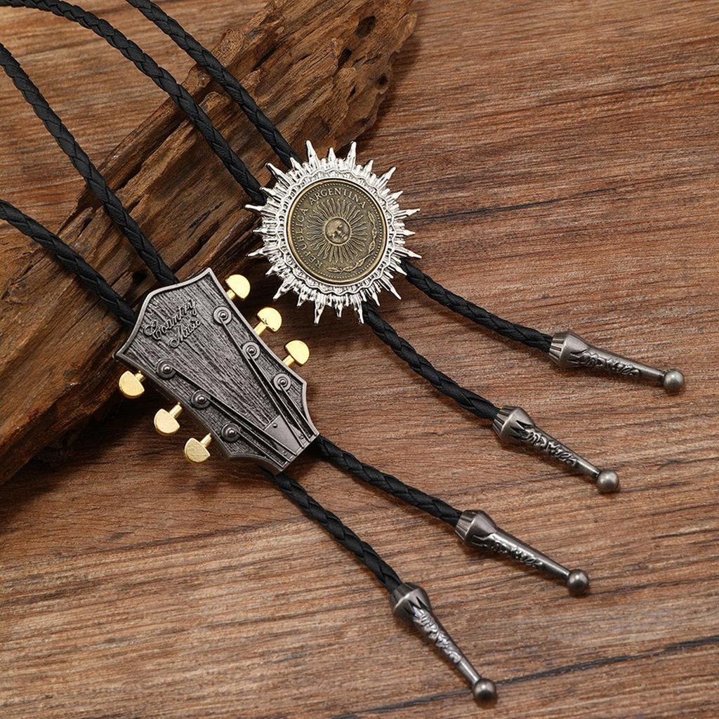 1pc/1pair Metal Bolo Tie Carnivals Necktie Carved Pendant Bolo Tie for Shirt Sweater Decorative Adult Birthdays Gift