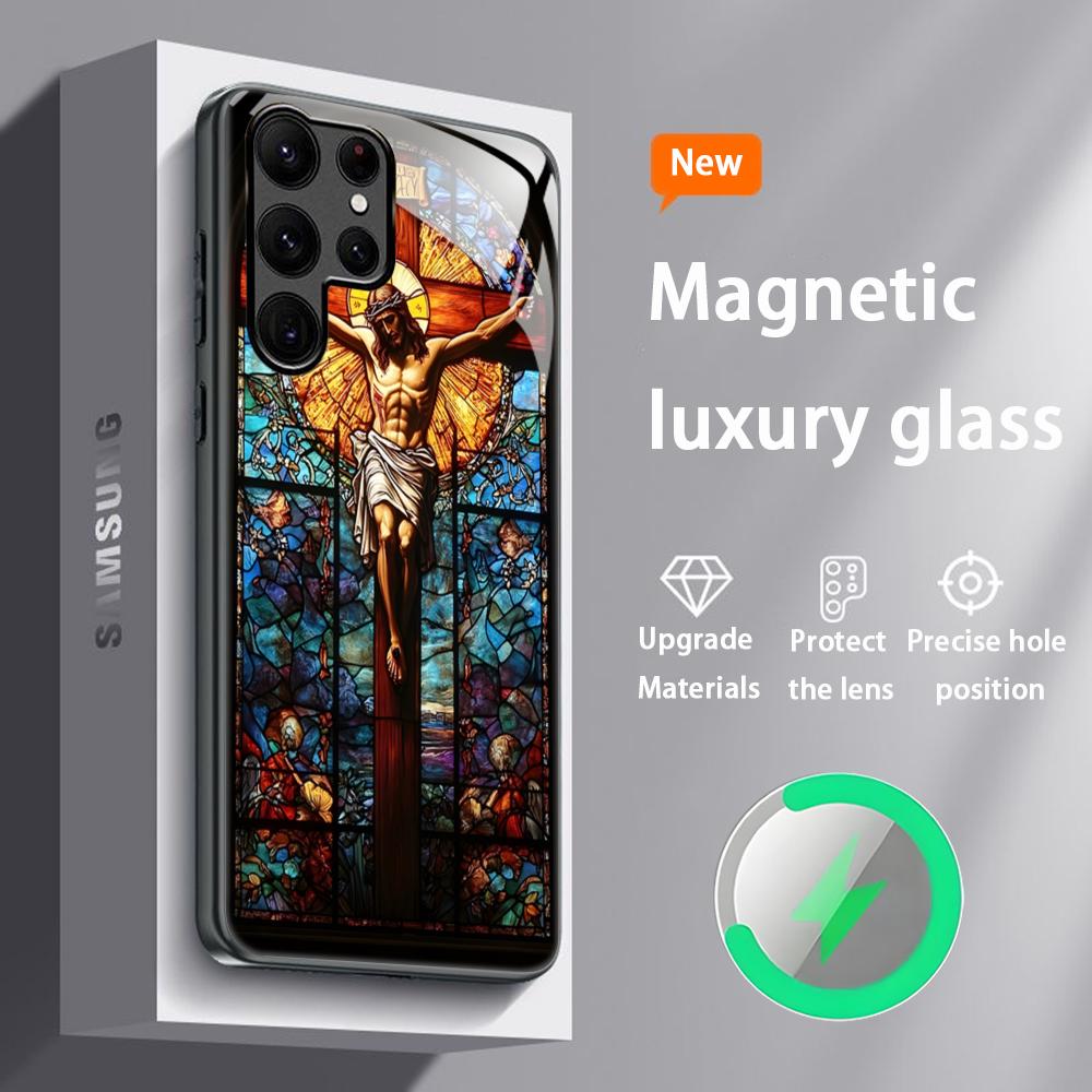 Hot Therose window beauty Phone Case For Samsung S26 S25 S24 S23 S22 S21 S20 Plus Ultra Glass Magnetic Case