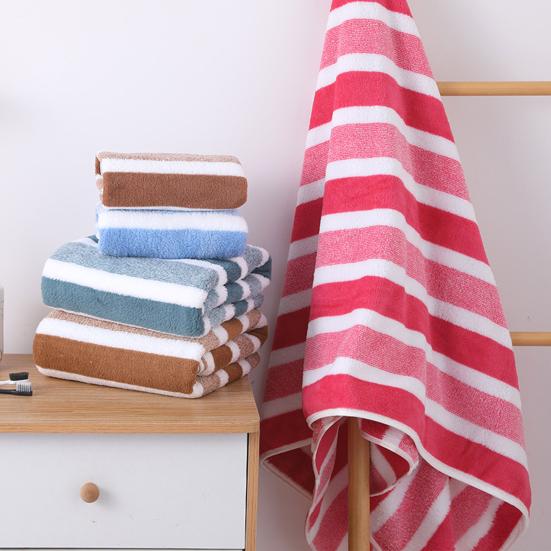 Коралловый флисовый комплект полотенец полосатое впитывающее банное полотенце безворсовое устойчивое к выцветанию полотенце для душа для ежедневного использования у бассейна в спа