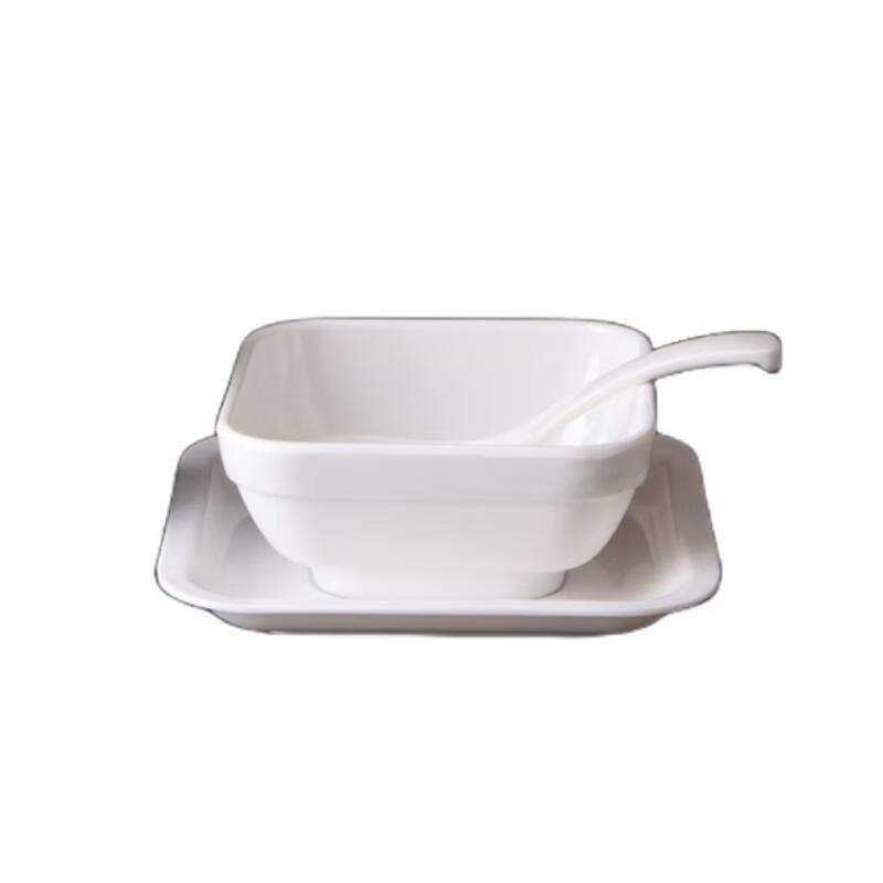 Qianxing A8 White Melamine Square Bowls Set