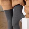 "Gray Cotton Velvet Slim Fit Pantyhose for Autumn-Winter"
