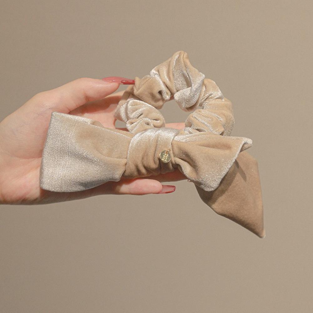 Милые бархатные резинки для волос с бантом во французском стиле, большие жгуты для волос, женские резинки для волос, аксессуары для волос