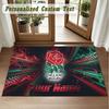 Crystal Velvet Square Rug Custom NameEngland Rugby Pattern Non Slip Home Floor Decor Rug