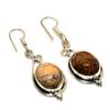 Picture Jasper Gemstone 925 Silver Plated Handmade Jewelry Earring 1.89"