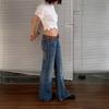 Американские ретро-джинсы High Street Spicy Girls с заниженной талией, женские винтажные брюки Harajuku Y2k, мешковатые, сплошные, узкие, расклешенные, из денима