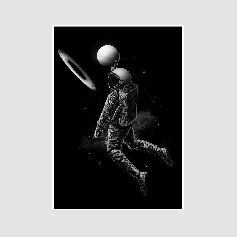 Astronaut Space Dreaming Poster Aesthetic White Paper Posters and Prints Wall Art Pictures for Living Room Bar Decoration Painting Home Decor