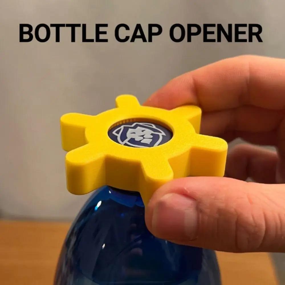 4Pcs Unique Multi-function Bottle Cap Opener Yellow Plastic Rotary Bottle Opener Bar Supplies Bottle Opener Kitchen Tool