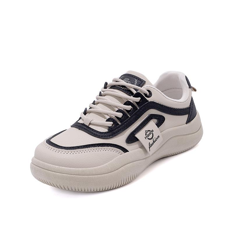 Маленькие белые туфли женские весна 2024 новые кожаные дышащие туфли на толстой подошве универсальные повседневные туфли Q10