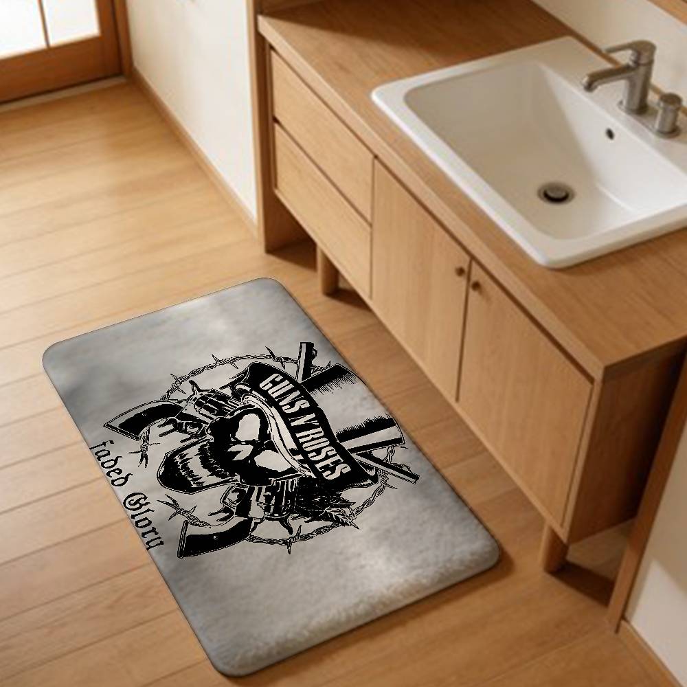 Rock G-Guns N-N R-Rose Band Room Mats Anti-slip Absorb Water Long Strip Cushion Bedroon Mat Household Carpets