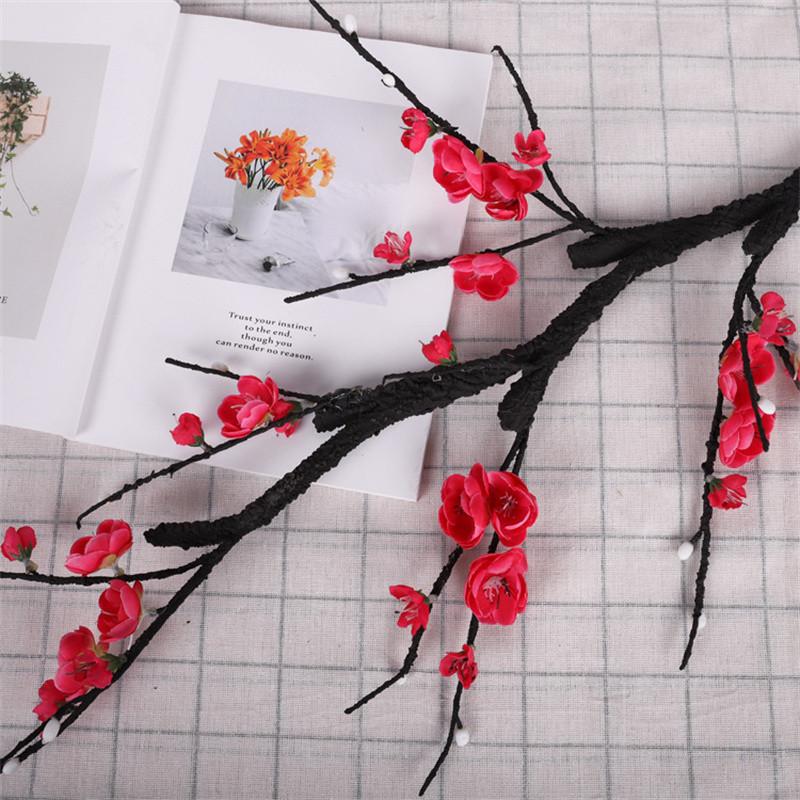 96 см в длину искусственный 4-х столбчатый цветок сливы для гостиничной спальни шелковый цветок гостиная цветочное украшение для входа имитация воскового цветка сливы