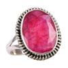 Red Ruby(Simulated) Gemstone Handmade 925 Sterling Silver Gift Ring S.7.5 F6u49