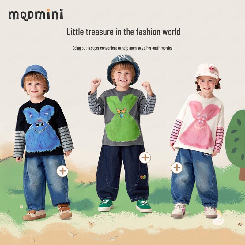 Хлопковая футболка с длинным рукавом и графическим принтом MQD MINI для детей