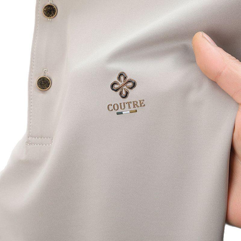 Рубашка поло в деловом стиле с коротким рукавом и лацканами, дышащая, не требующая глажки, средняя по размеру футболка