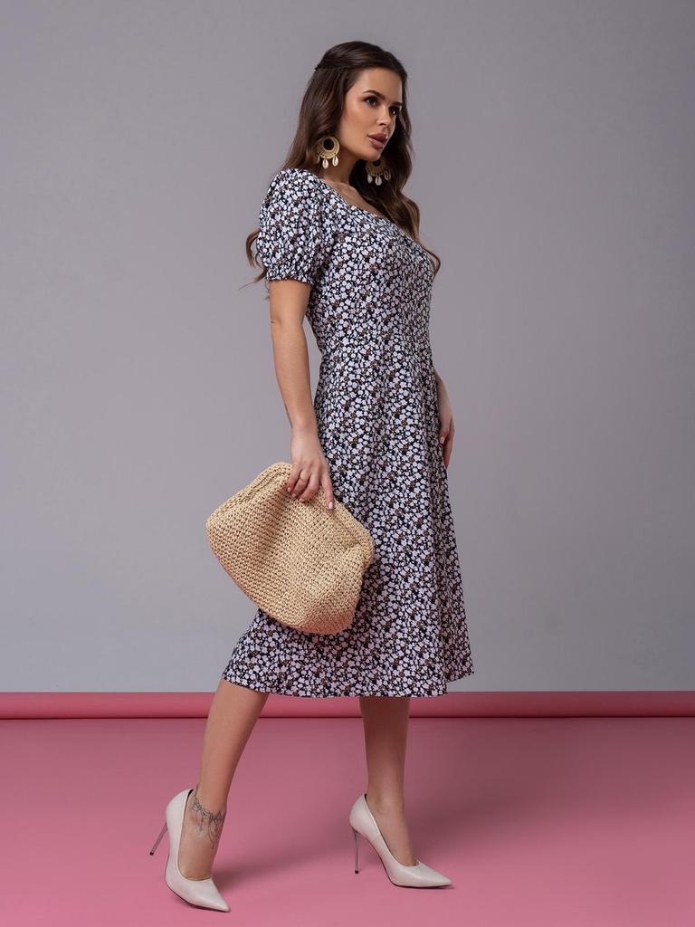 Ретро платье с цветочным принтом и разрезом ISSA Plus