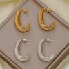 Серьги в форме буквы С Геометрические Круглые Сетчатые Серьги с Галькой Медный Материал Чувство Дизайна Легкая Роскошная Ювелирная Бижутерия Золото и Серебро
