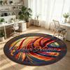 Mandala Ornament (356) Theme Round Crystal Velvet Rug Custom Name Text Personalized Floor Mat Home Decor Non Slip Crystal Carpet