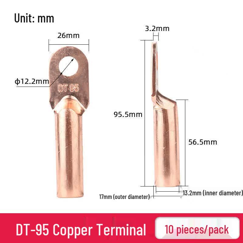 ICOTEK DT-95 Electrical Copper Wire Lug (10-Pack)