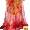 Lotus Georgette Silk Scarf: Medium-Length Printed Summer Shawl for Sun Protection and Dance, All-Match Mother Style.