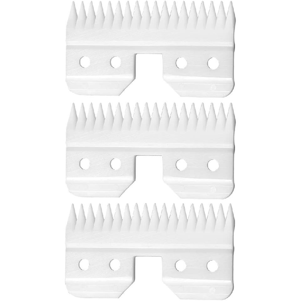 WAHFOX 3pcs Fast Feed Ceramic Blades for Oster Fast Feed Clipper Oster A5 Fast Feed Ceramic Blades Fast Feed Replacement Blade A5 Replacement Blade