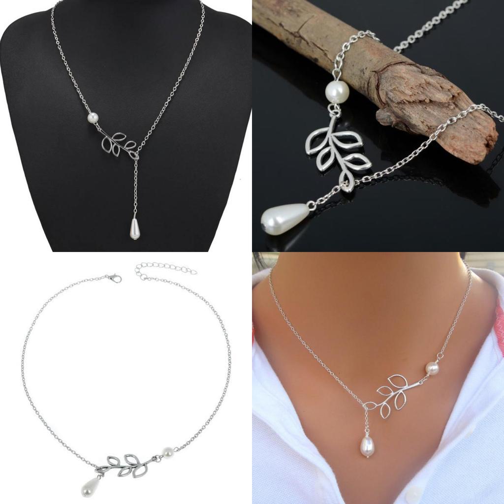 Chic And Stylish Alloy Leaf Pearl Necklace Perfect For Summer Fashion Trends