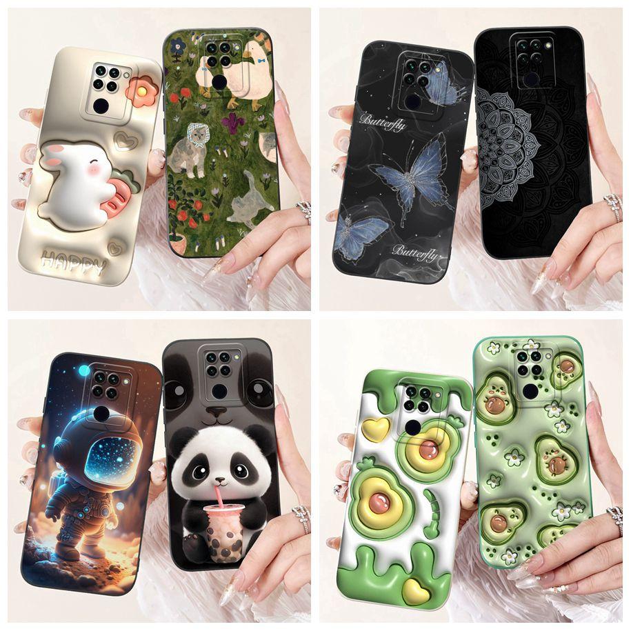 For Xiaomi Redmi Note 9 Case Cute Cartoon Panda Rabbit Liquid Silicone Shockproof Bumper on Xiomi Redmi Note 9 Cover Note9 Funda
