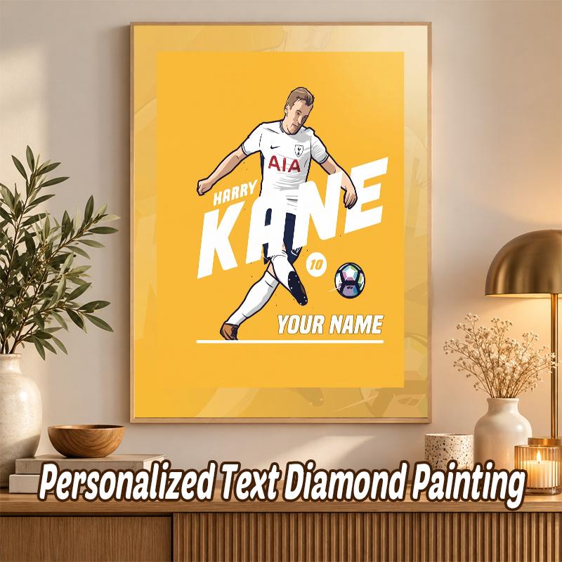 Harry Kane Custom Name Text 5D Diamond Painting Kit DIY Full Drill Diamond Art Decoration