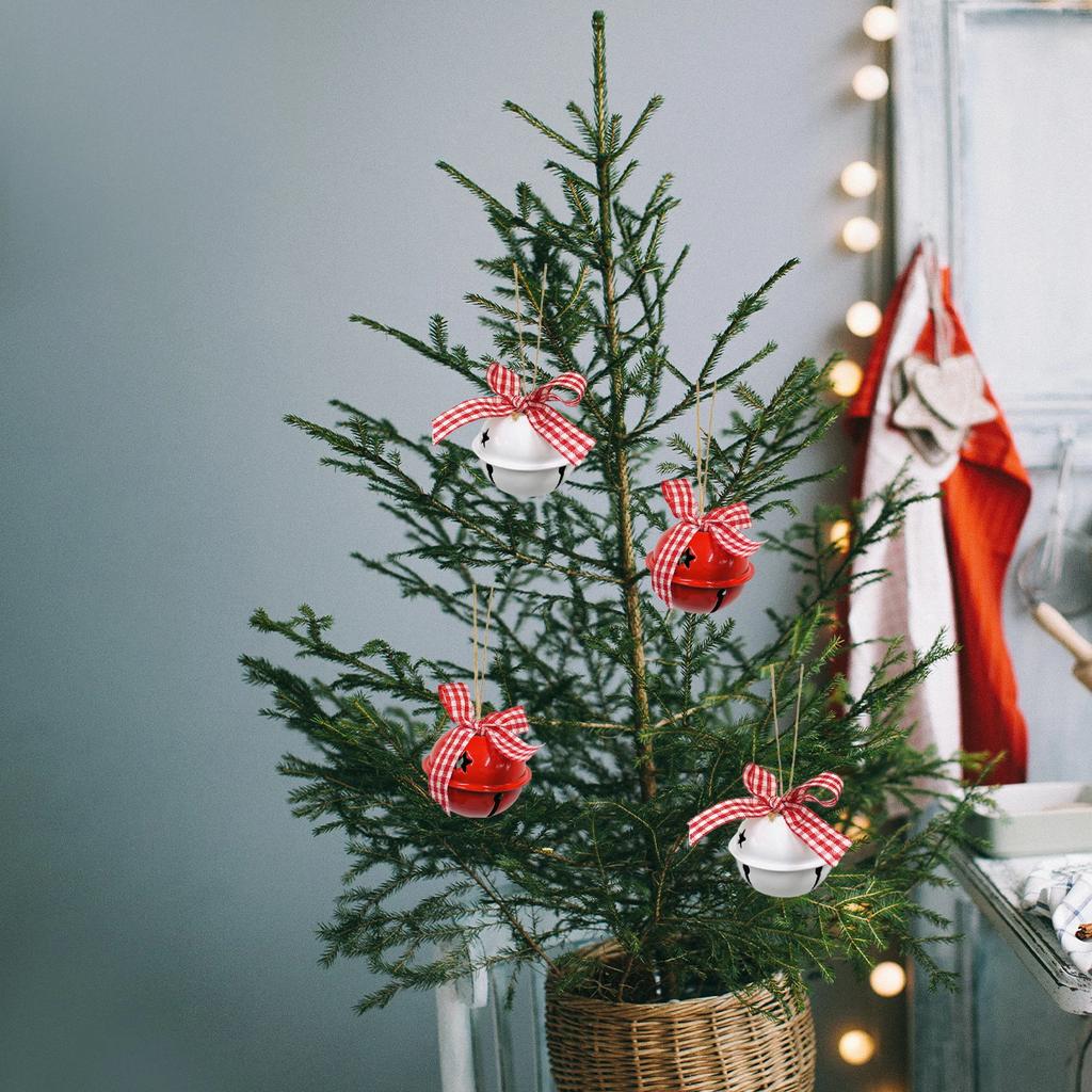 Christmas Bell Gift Bow Cute Decor Pendants Exquisite Twine Pendant Iron Round Bells