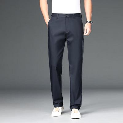 Мужские тонкие эластичные прямые брюки в стиле business casual