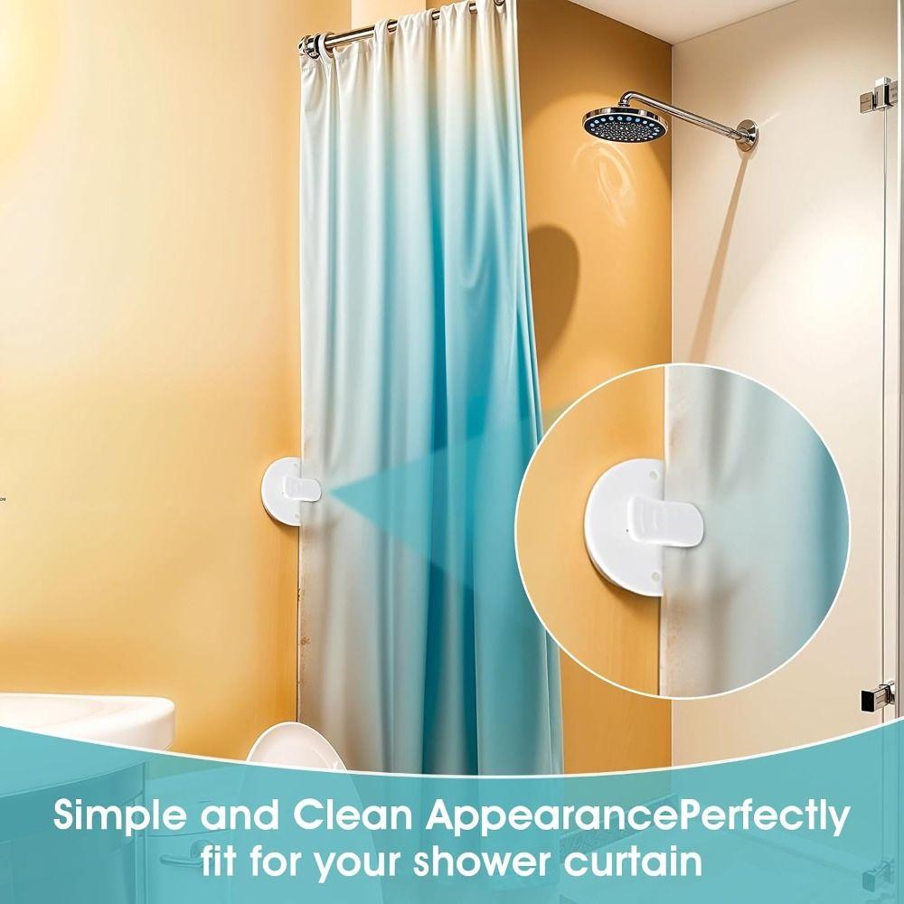 White Shower Curtain Clips Waterproof Curtain Fasteners Reusable Curtain Clips Home Shower