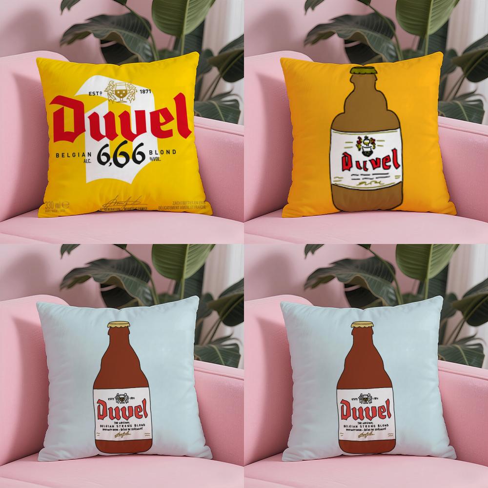 Крутая Защитная Наволочка для Подушки Пива D-Duvel Мягкая Плюшевая Ткань Двусторонняя Печатная Наволочка Теплый Зимний Подушка для Дивана