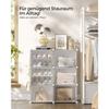 SONGMICS Interlocking Shoe Rack Cabinet, 6-Slot Modular Storage Organiser Unit, 30 x 40 x 30 cm for Each Slot, with Doors, Steel Frame