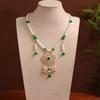 Bead string Hanfu Necklace Chinese Style Pearl Choker Antique Longevity Lock Pendant  Girls