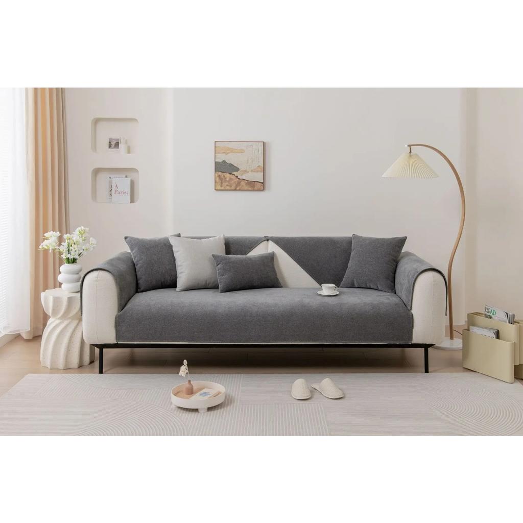Новый чехол для дивана из хлопкового льна Simplicity, однотонный, универсальный, на все времена года, противоскользящий, для домашнего дивана, чехлы для подушек, ткань