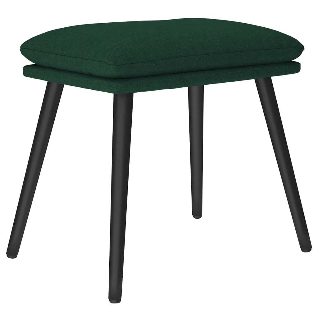 Footstool Dark Green 45 x 29.5 x 35 cm Fabric