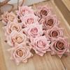 5PCS 10CM Artificial Flower Silk Large Rose Head Wedding Backdrop Home Decor Christmas DIY Wreath Scrapbook Bridal Decoration