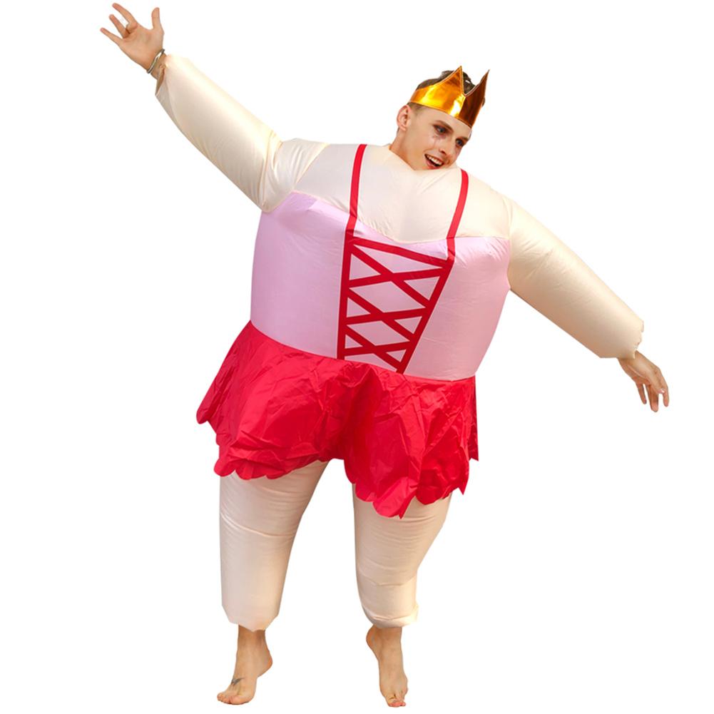 Inflatable Ballerina Costume for Adult Blow Up Funny Fat Suits Halloween Fancy Dress